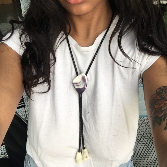 Polished stone Bolo Tie - Picture 1 of 5